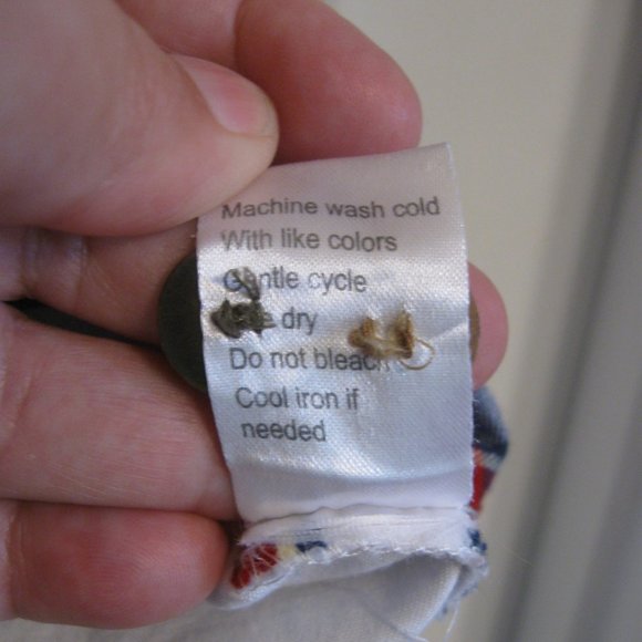 Denim Distillery Mens Short Sleeve Patchwork Plaid Shirt sz L Red White Blue - Picture 11 of 11